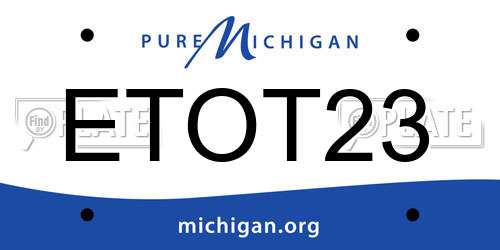 ETOT23 Michigan License Plate