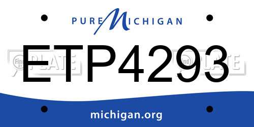 ETP4293 Michigan License Plate