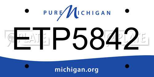 ETP5842 Michigan License Plate