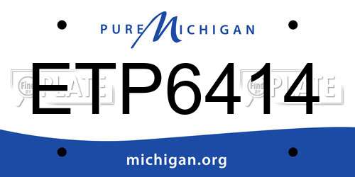 ETP6414 Michigan License Plate