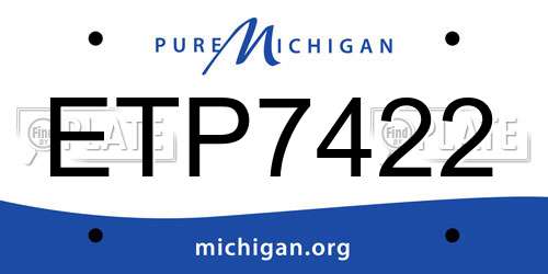 ETP7422 Michigan License Plate