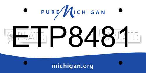 ETP8481 Michigan License Plate