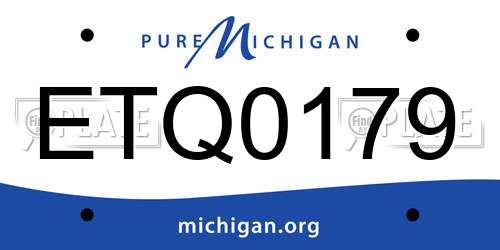 ETQ0179 Michigan License Plate