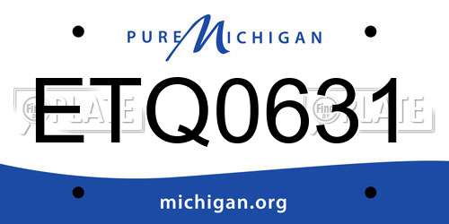 ETQ0631 Michigan License Plate