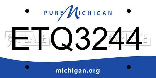 ETQ3244 Michigan License Plate