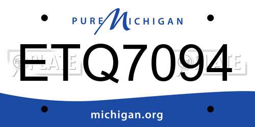 ETQ7094 Michigan License Plate