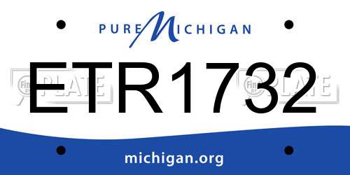 ETR1732 Michigan License Plate