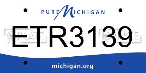 ETR3139 Michigan License Plate