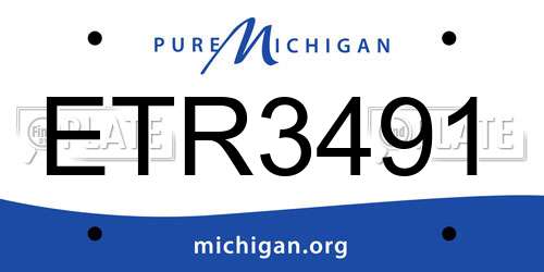 ETR3491 Michigan License Plate