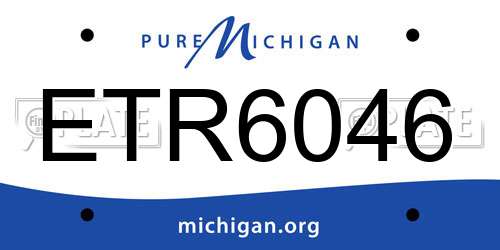 ETR6046 Michigan License Plate