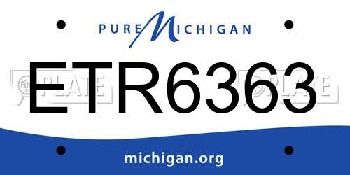 ETR6363 Michigan License Plate