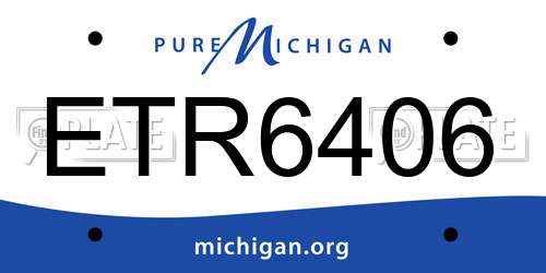 ETR6406 Michigan License Plate
