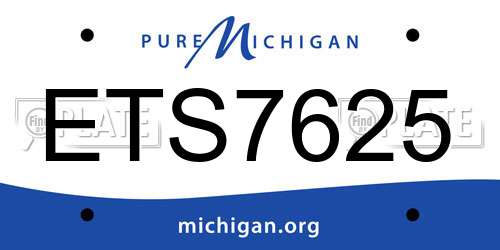 ETS7625 Michigan License Plate
