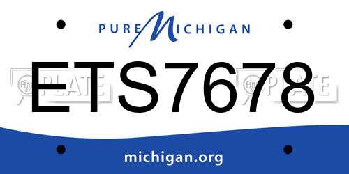 ETS7678 Michigan License Plate