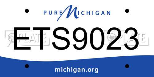 ETS9023 Michigan License Plate