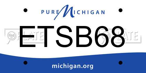 ETSB68 Michigan License Plate