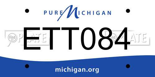 ETT084 Michigan License Plate
