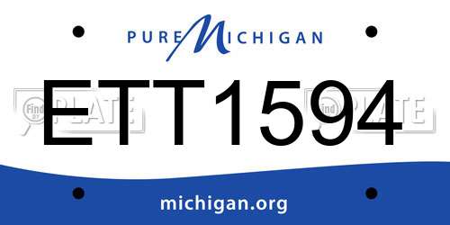 ETT1594 Michigan License Plate