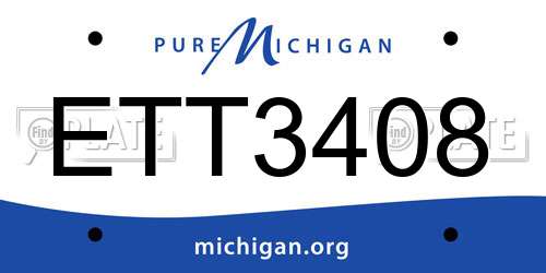 ETT3408 Michigan License Plate