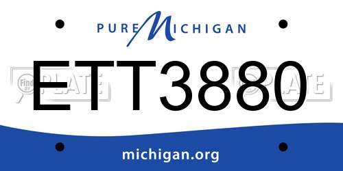 ETT3880 Michigan License Plate