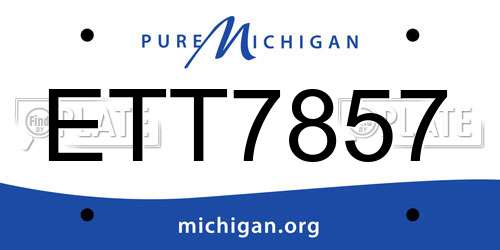 ETT7857 Michigan License Plate
