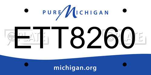ETT8260 Michigan License Plate