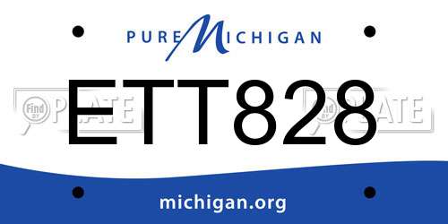 ETT828 Michigan License Plate