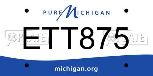 ETT875 Michigan License Plate