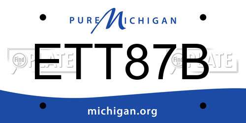 ETT87B Michigan License Plate
