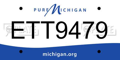 ETT9479 Michigan License Plate