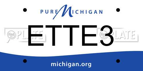 ETTE3 Michigan License Plate