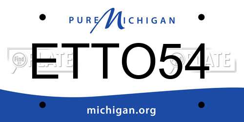 ETTO54 Michigan License Plate