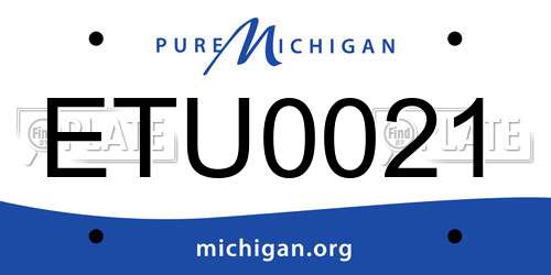 ETU0021 Michigan License Plate