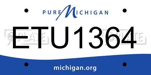 ETU1364 Michigan License Plate