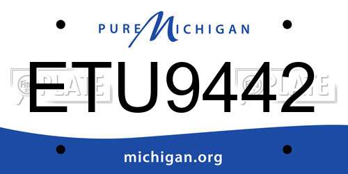 ETU9442 Michigan License Plate