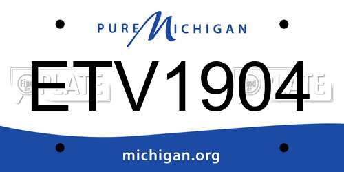 ETV1904 Michigan License Plate