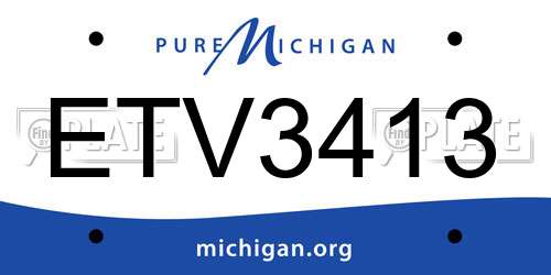 ETV3413 Michigan License Plate