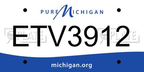 ETV3912 Michigan License Plate