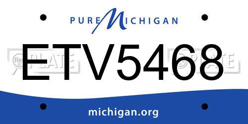 ETV5468 Michigan License Plate
