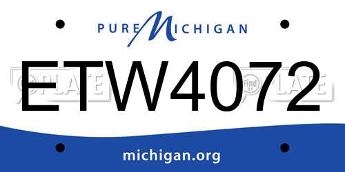 ETW4072 Michigan License Plate