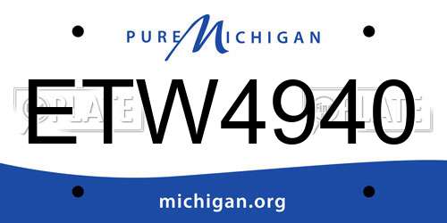 ETW4940 Michigan License Plate
