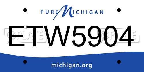 ETW5904 Michigan License Plate