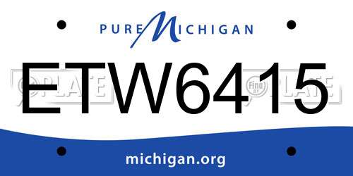 ETW6415 Michigan License Plate