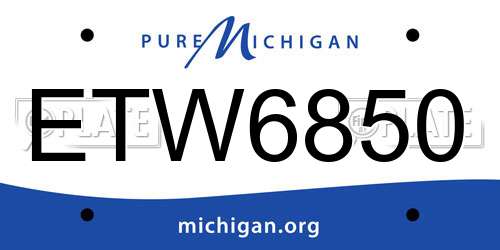 ETW6850 Michigan License Plate