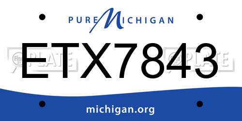 ETX7843 Michigan License Plate