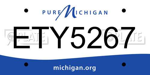 ETY5267 Michigan License Plate
