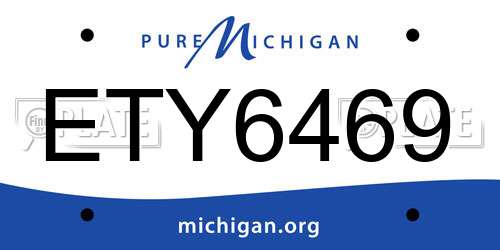 ETY6469 Michigan License Plate