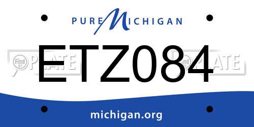 ETZ084 Michigan License Plate