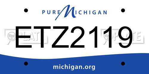 ETZ2119 Michigan License Plate