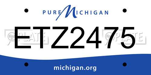ETZ2475 Michigan License Plate